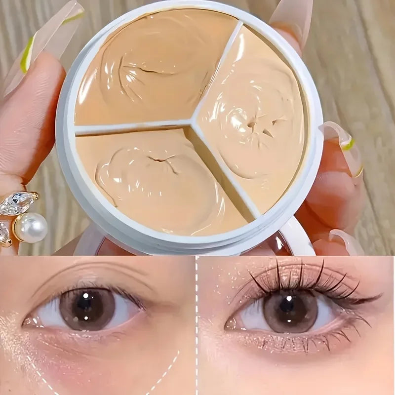 3-Color Concealer Palette Professionally Covers Eyes Dark Circles Spots Pimples Black Lacrimal Groove Repair Foundation Make Up Peaceful Pleasures Health and Wellness