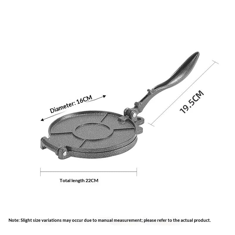 Kitchen Aluminum Alloy Hand-operated Mexican Tortilla Press Dough Press Manual Corn Dough Shaping Machine Pancake Press YUZI Peaceful Pleasures Health and Wellness Black S