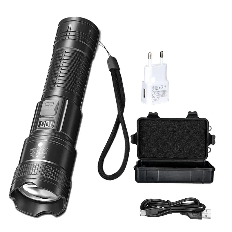 Ultra Bright Zoomable LED Tactical Flashlight | USB Rechargeable