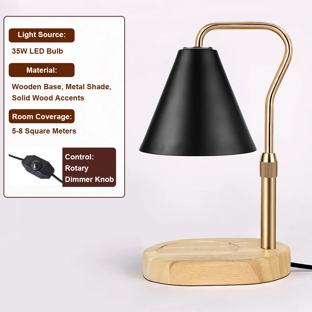 RUNTOIN Black Candle Warmer Lamp | Dimmable Wax Melter Light