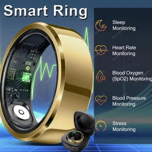 2025 Smart Ring Blood Pressure Heart Rate Sleep Monitoring Smartring IP68 & 5ATM Waterproof Multi-sport Mode Smartring Man Women Peaceful Pleasures Health and Wellness