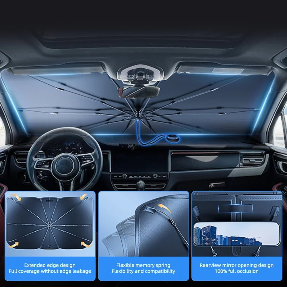 Foldable Car Windshield Sunshade Umbrella | UV & Heat Block
