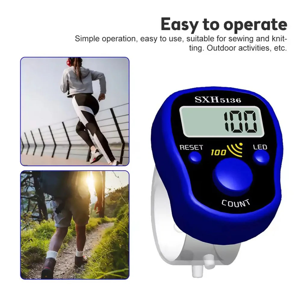 LCD Digital Finger Tally Counter Clicker with LED Backlight
