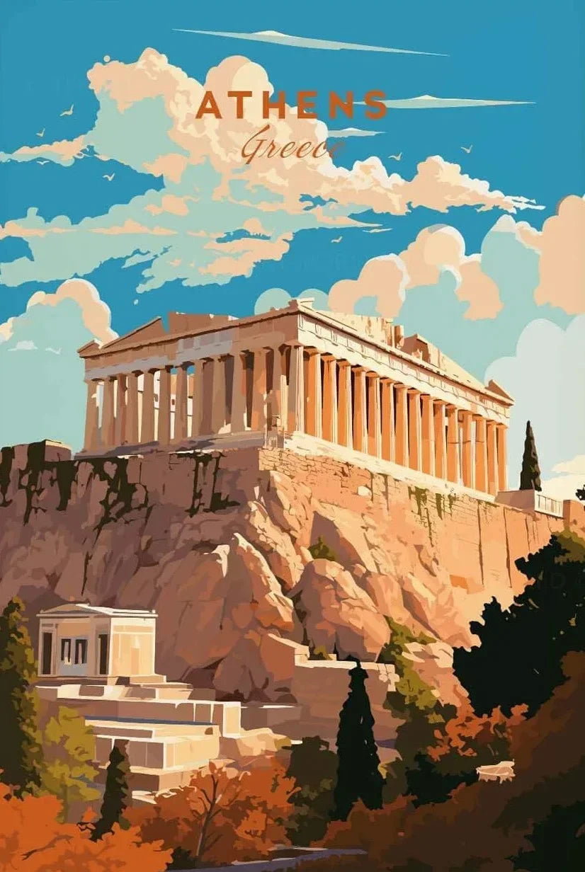 Europe Landscape Canvas Wall Art | Italy Greece France Poster Canvas Wall Art Peaceful Pleasures Health and Wellness 3 20x30cm Unframed