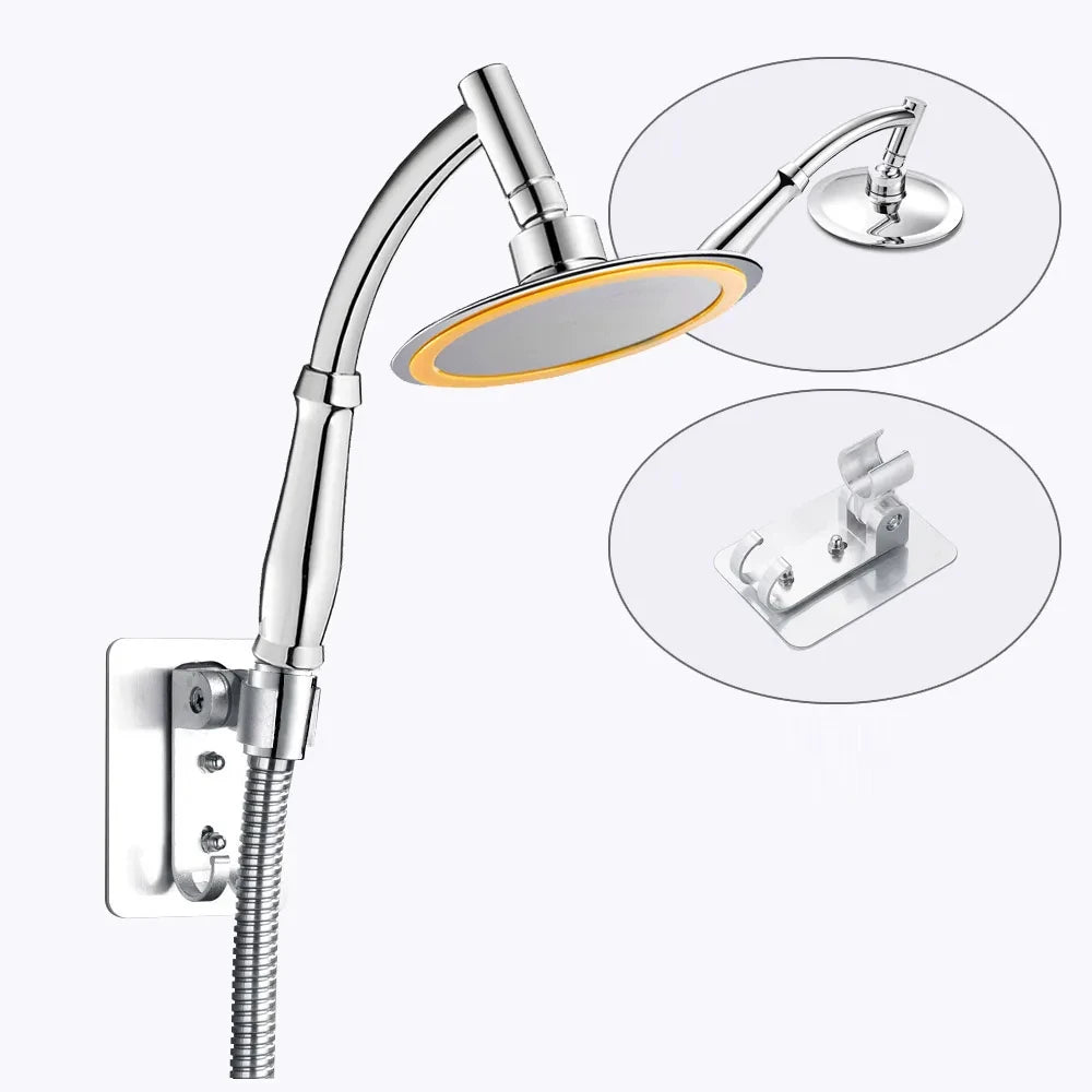 6-Inch Round Rainfall Handheld Shower Head | 360° Adjustable