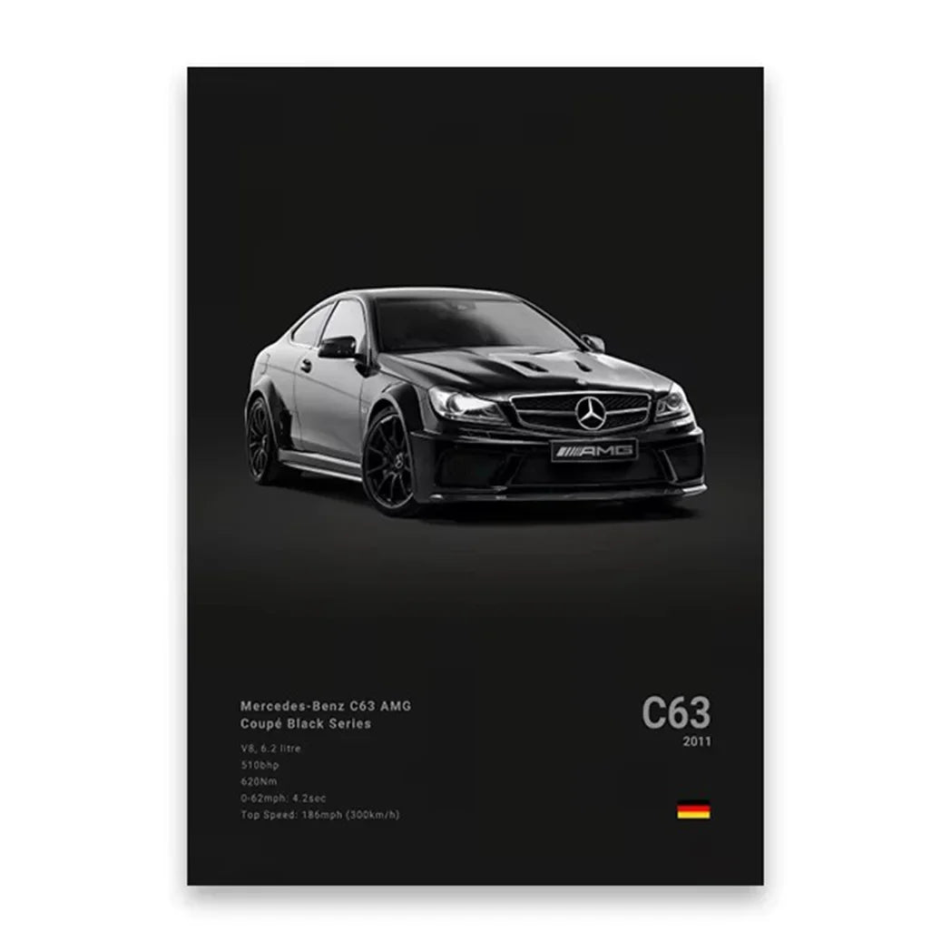 Famous Cars 918 GT3 G63 STO SLS Canvas Wall Art Print Poster Modern Home Decor Unframed Birthday Gift for Car Enthusiasts Peaceful Pleasures Health and Wellness Style 14 50x70cm