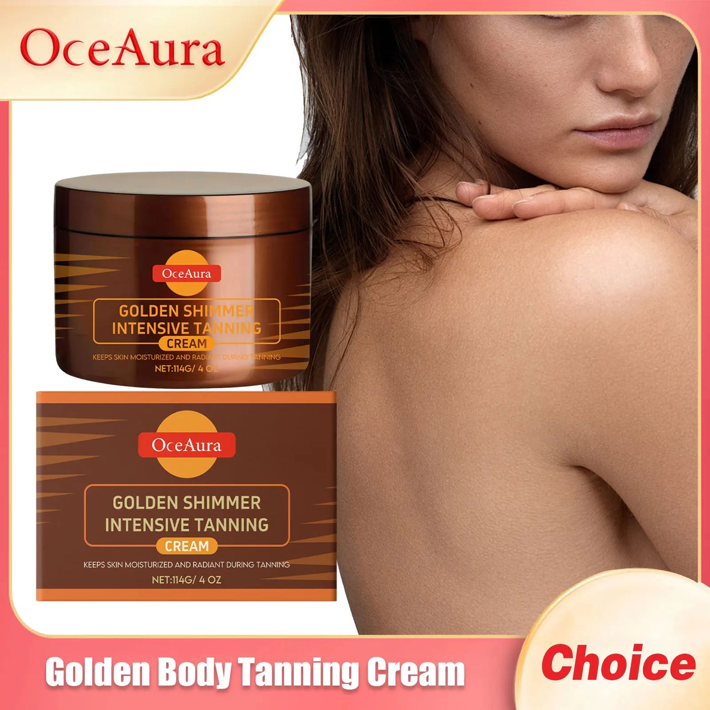 OceAura Golden Bronzing Tanning Lotion & Accelerator Cream 114g