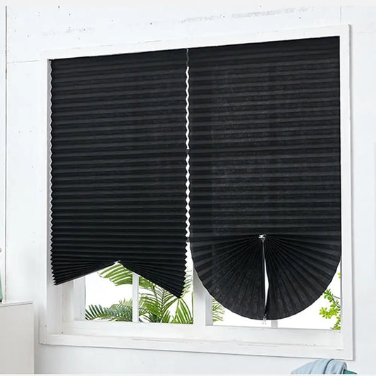 Adhesive Blackout Pleated Window Shade | Temporary Blind Blackout Window Shade Peaceful Pleasures Health and Wellness