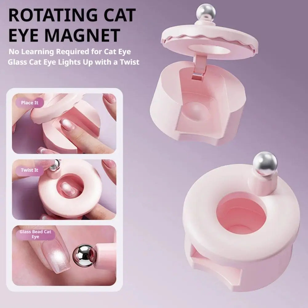Rotating cat eye nail magnet, multi-faceted precision magnetic tool, suitable for glass bead light-chasing effect, beginner nail Peaceful Pleasures Health and Wellness
