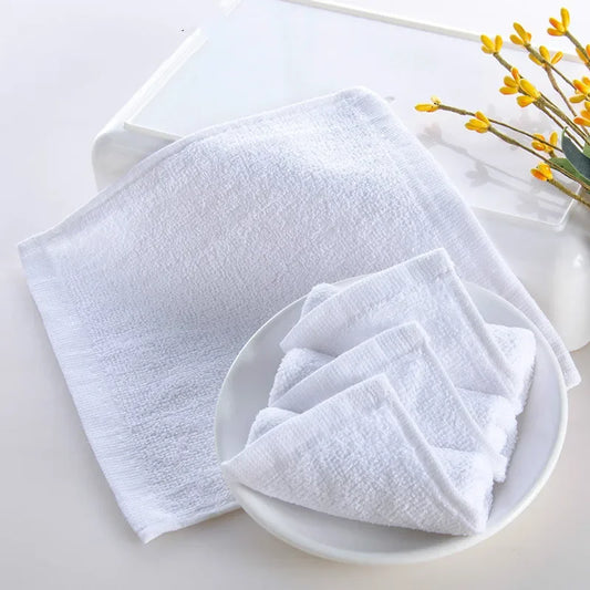 10-Pack Pure Cotton Kids Square Towels 20x20cm | White Wipes Kids Hand Towels Peaceful Pleasures Health and Wellness