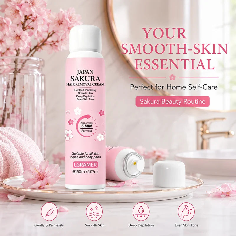 LGRAMER Sakura Hair Removal Cream Women – 150ml Painless