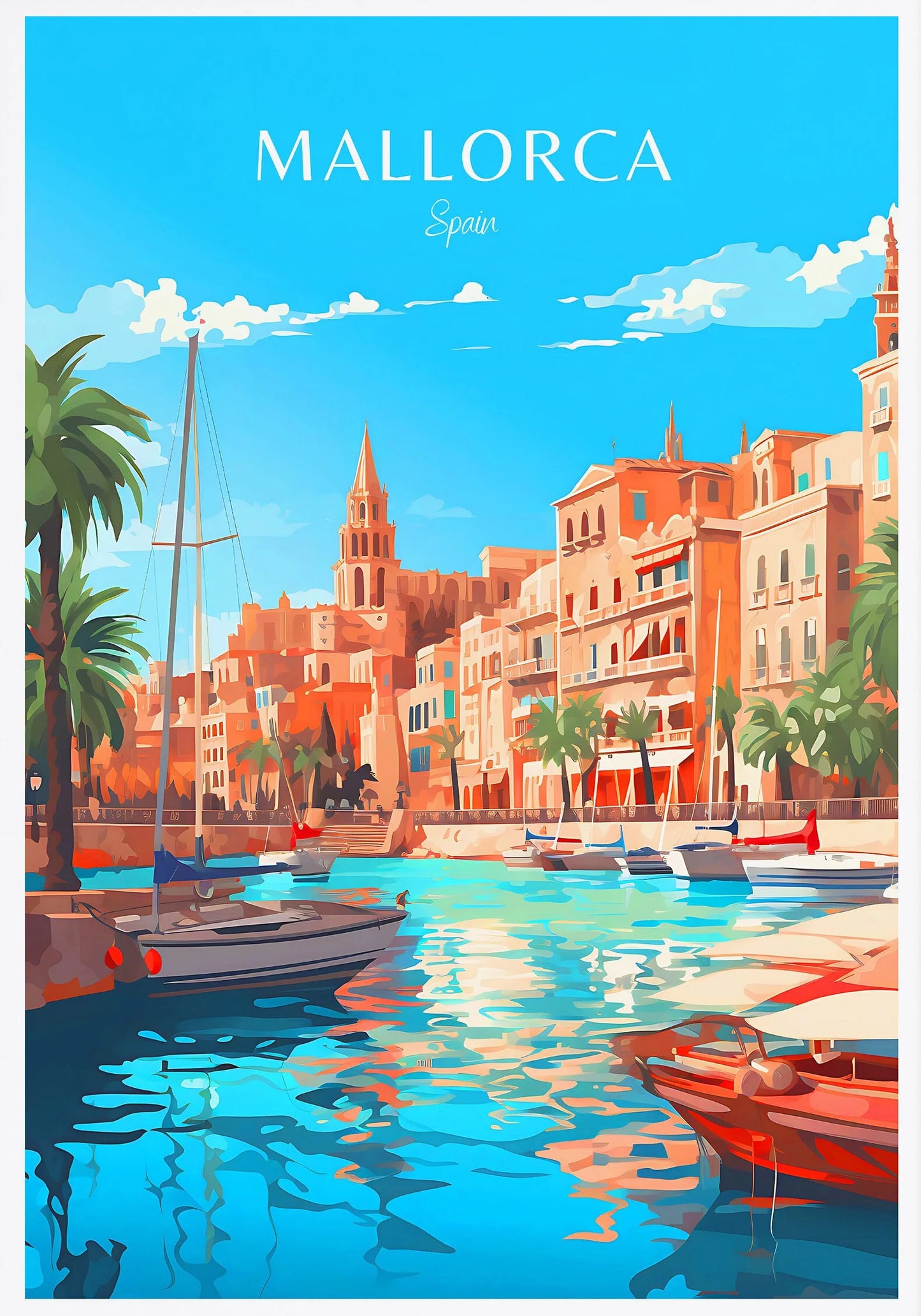 Spain Travel Poster Canvas Print | Barcelona Madrid Granada Wall Art Canvas Wall Art Peaceful Pleasures Health and Wellness