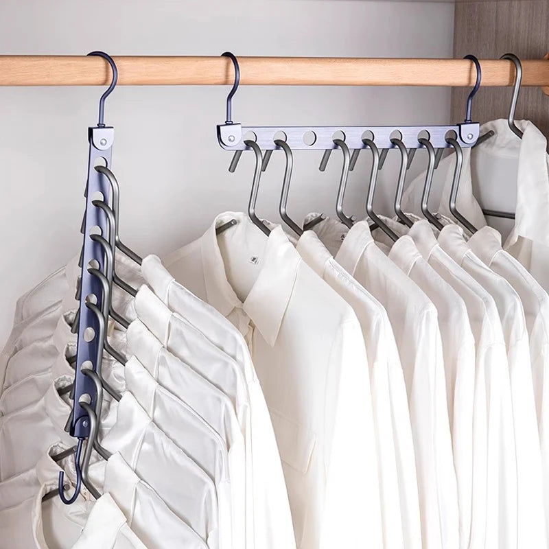 Space-Saving Collapsible Metal Hangers | 6 & 8 Hole Organizer