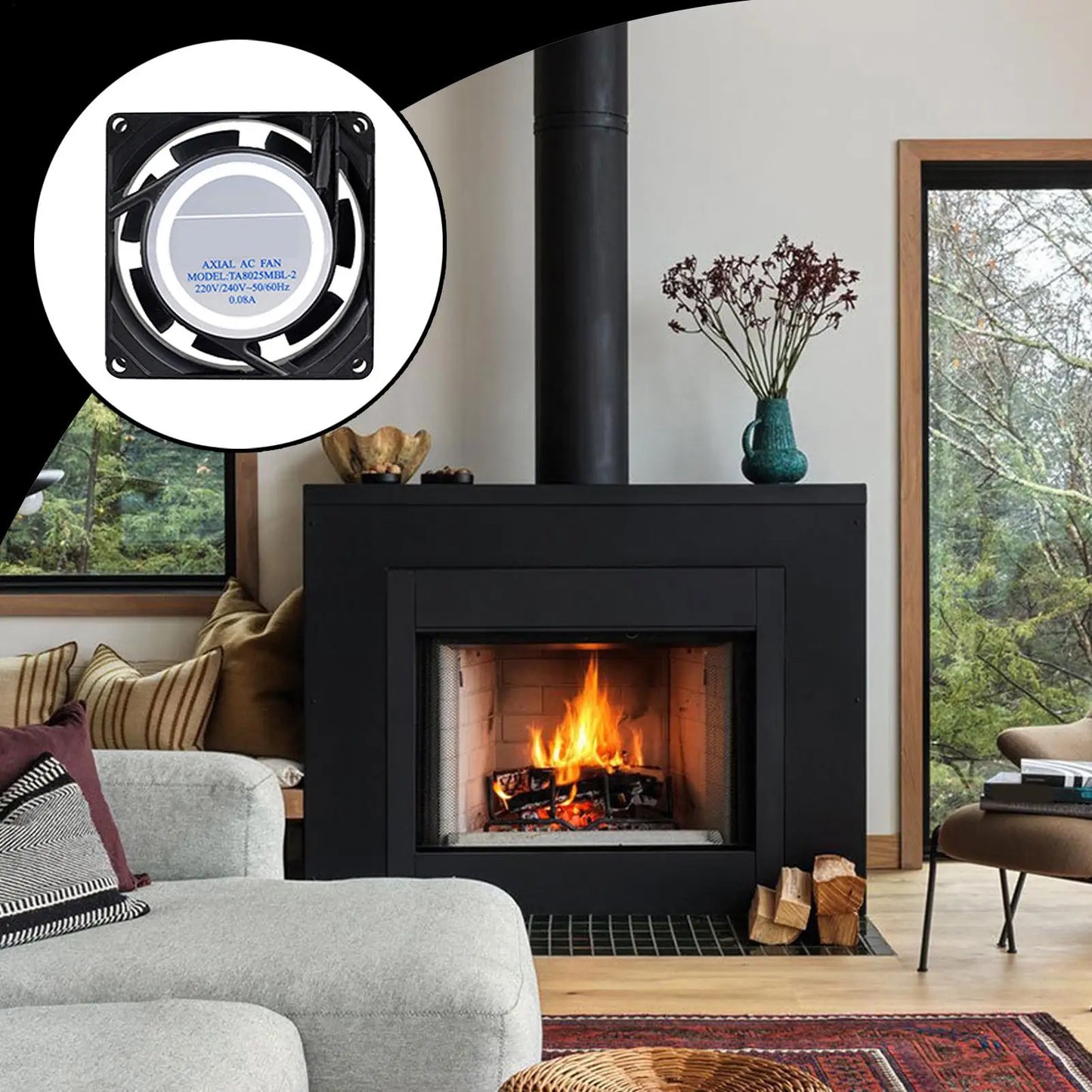 Heat-Powered Fireplace Fan – Silent High-Efficiency Stove Blower