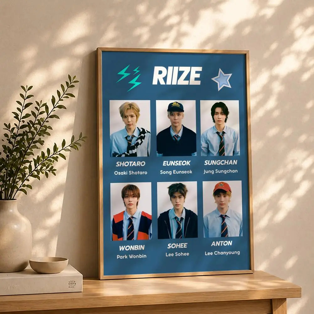 Kpop R-RIIZES Poster HD Self Adhesive Waterproof Wall Art Ideal for Home Office Dorm Bedroom Great Gift Peaceful Pleasures Health and Wellness White6 50X70cmNoframe