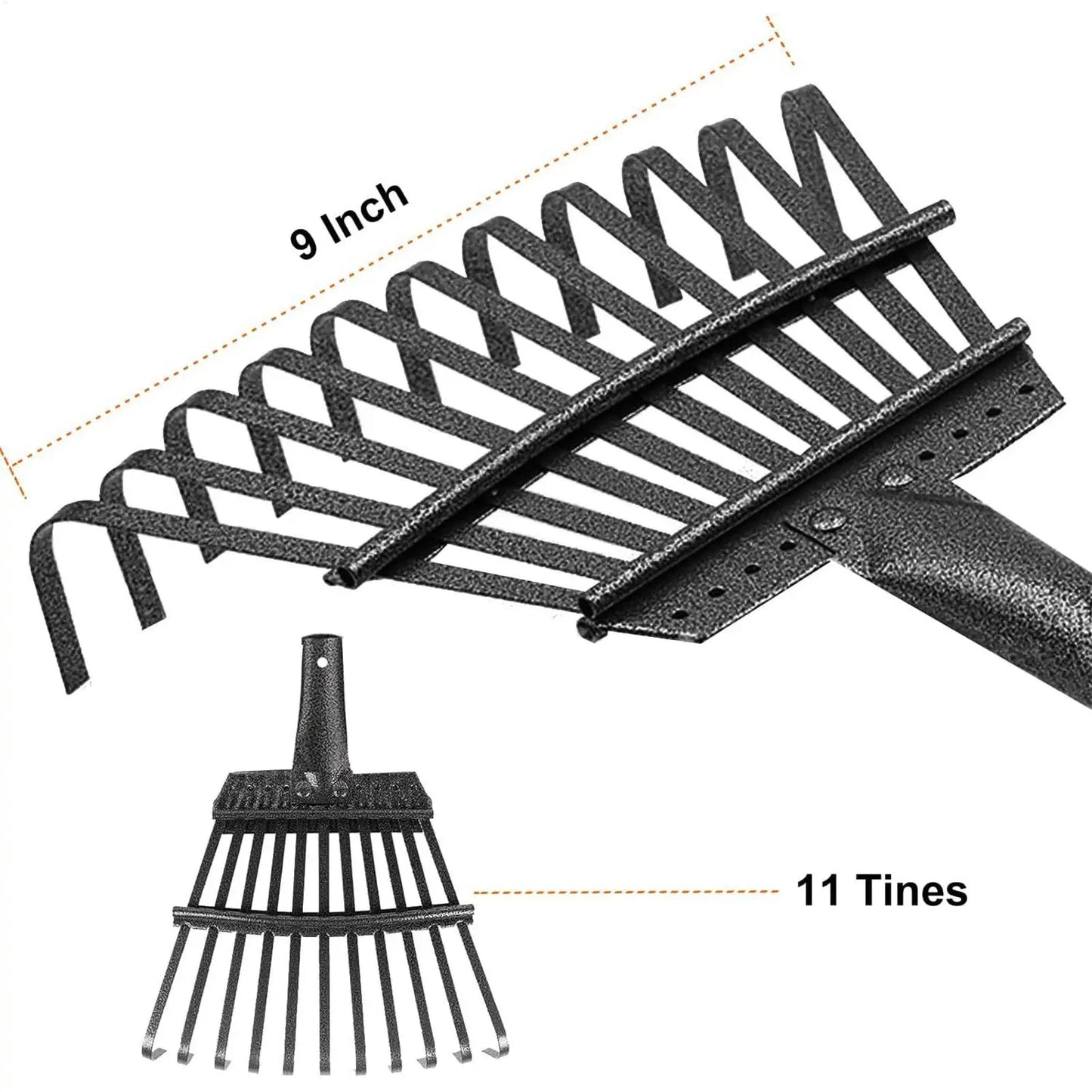 24-Tine Leaf Rake | Long Handle Garden Rake for Yard & Lawn Garden Leaf Rake Peaceful Pleasures Health and Wellness