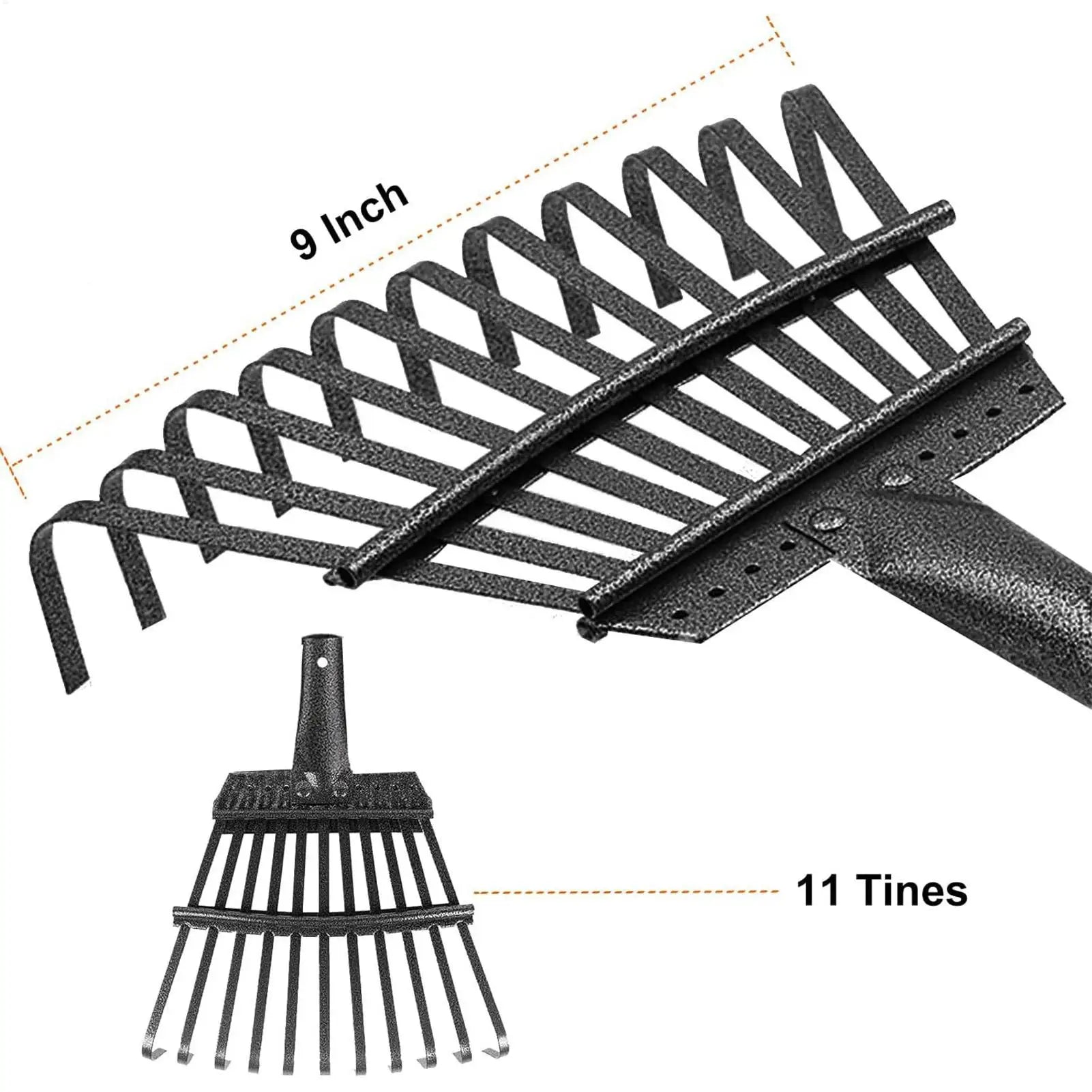 24-Tine Leaf Rake | Long Handle Garden Rake for Yard & Lawn Garden Leaf Rake Peaceful Pleasures Health and Wellness