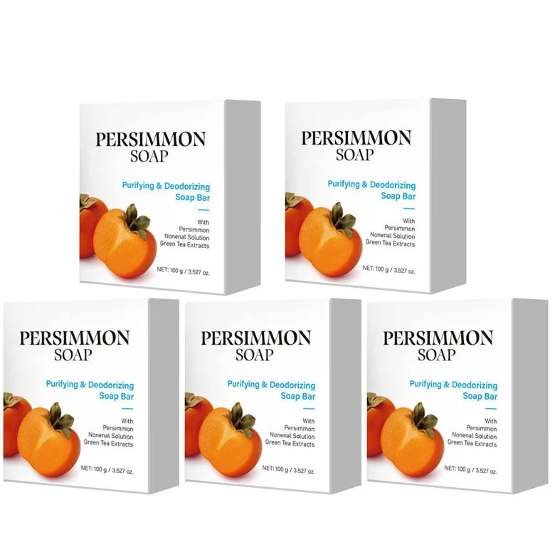 Japanese Persimmon Soap Brand Natural Gentle Cleansing Body Deodorant Soap Suitable For All Skin Types Moisturizing Cleans Soap Peaceful Pleasures Health and Wellness 5pcs