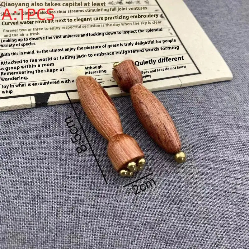 Lotus Seedpod Beauty Professional Brass & Rosewood Facial Gua Sha Tool Eye Relaxation Spot Meridians Acupoint Massage Handheld Peaceful Pleasures Health and Wellness A