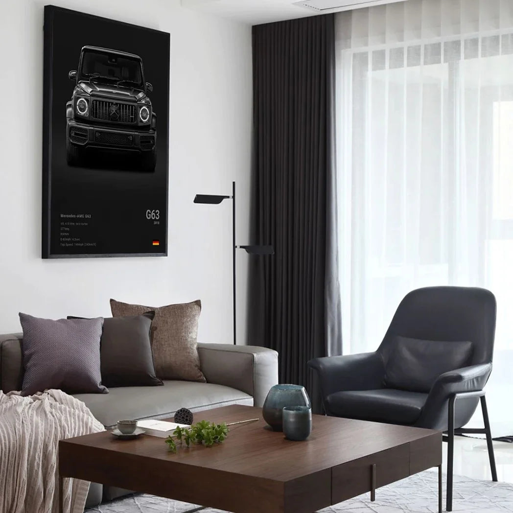 Famous Cars 918 GT3 G63 STO SLS Canvas Wall Art Print Poster Modern Home Decor Unframed Birthday Gift for Car Enthusiasts Peaceful Pleasures Health and Wellness