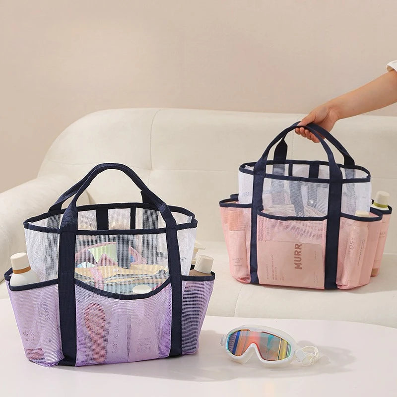 Large Mesh Beach Bag | Wet Dry Tote & Shower Organizer Mesh Tote Bag Peaceful Pleasures Health and Wellness