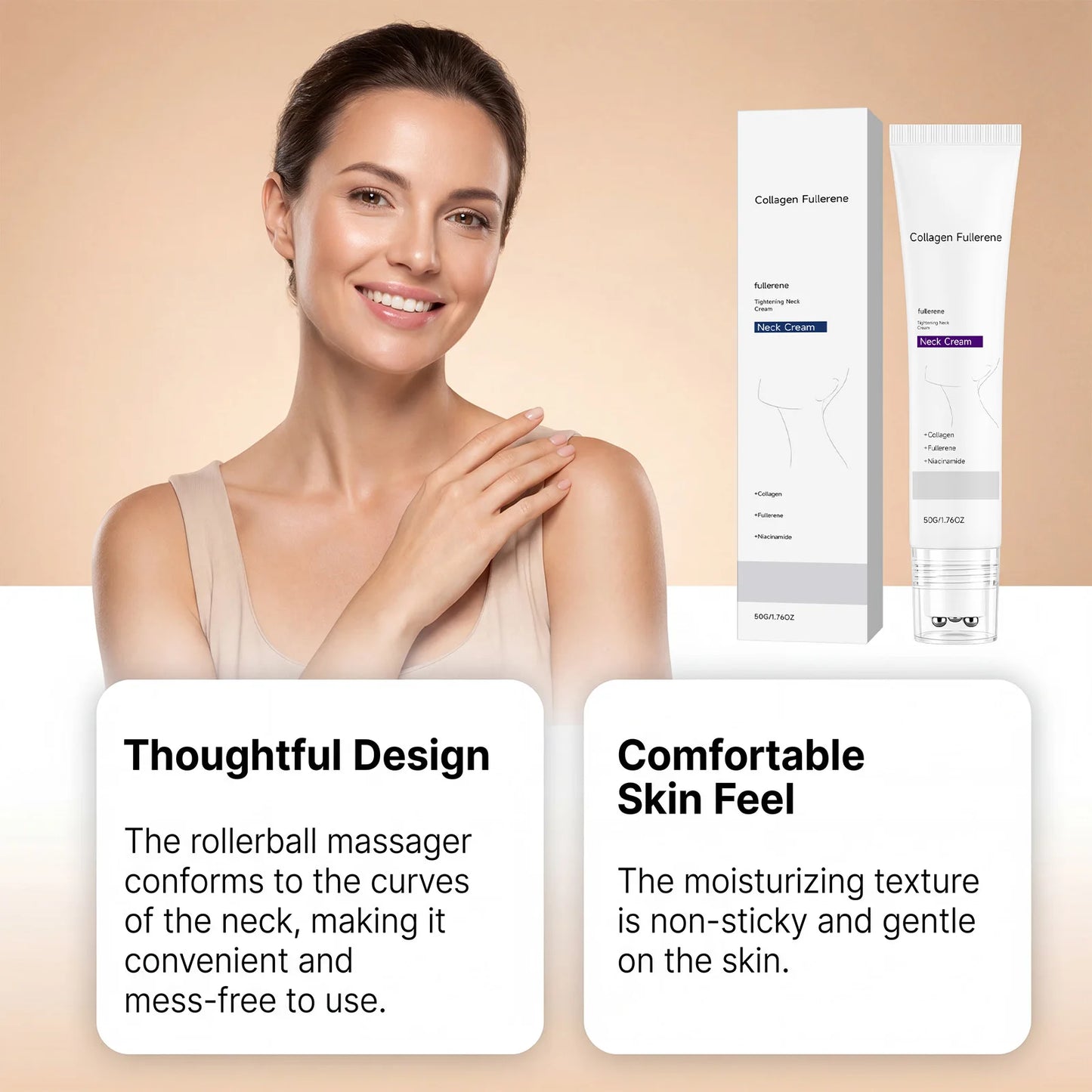 Collagen Neck Cream Reduce Neck Wrinkles Fine Lines Firming Lifting Neck Eliminate Double Chin Skincare Neck Lines Protein Cream Peaceful Pleasures Health and Wellness