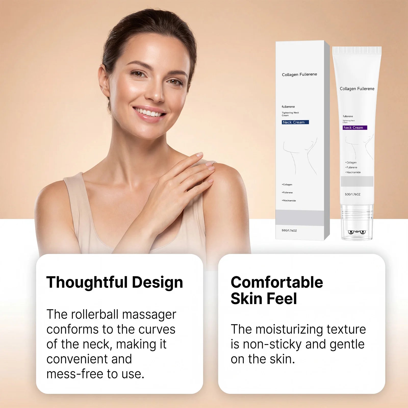 Collagen Neck Cream Reduce Neck Wrinkles Fine Lines Firming Lifting Neck Eliminate Double Chin Skincare Neck Lines Protein Cream Peaceful Pleasures Health and Wellness