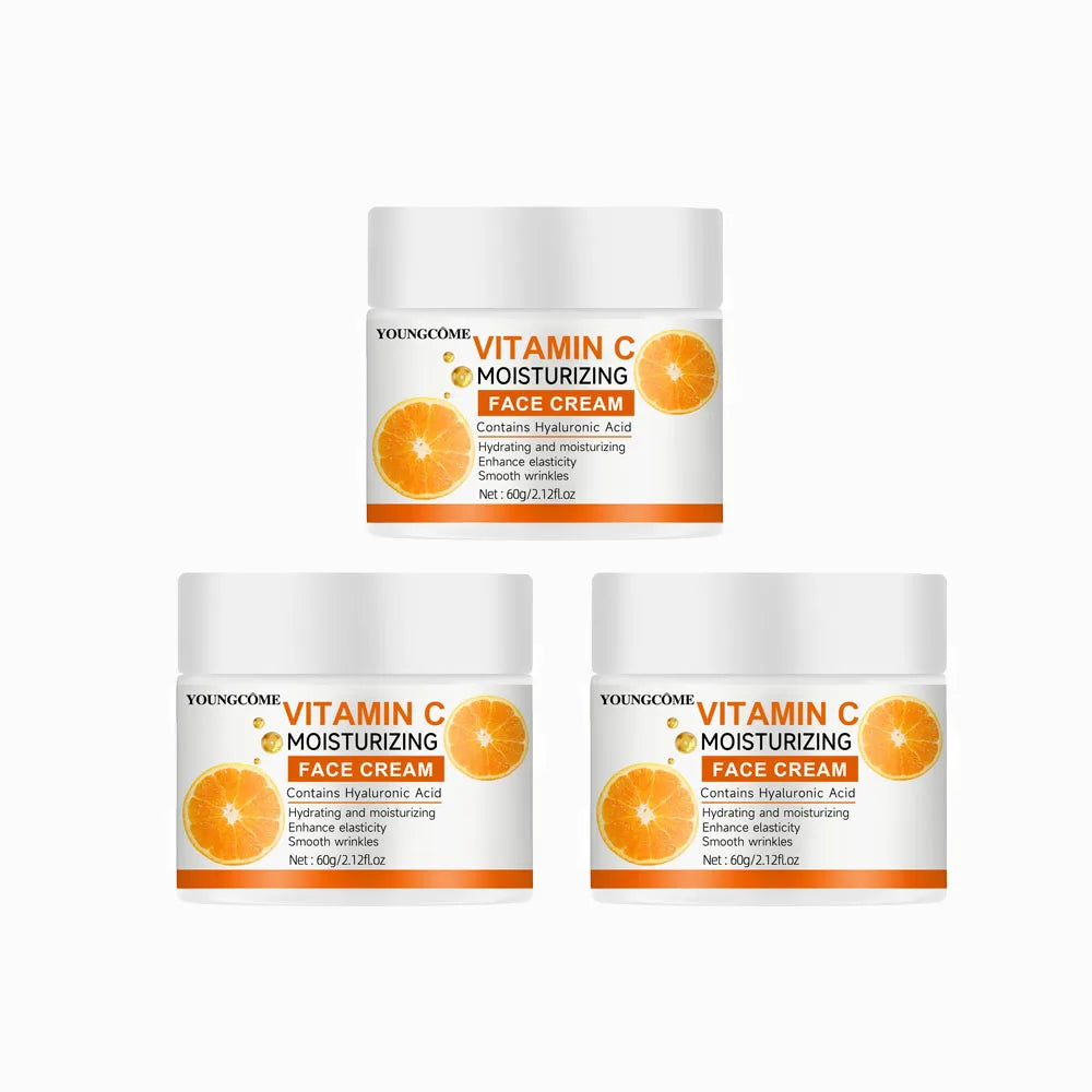 Vitamin C Moisturizer with Hyaluronic Acid, Firming Hydrating Nourishing Skin Care Cream for Women All Skin Types 30/60g Peaceful Pleasures Health and Wellness 60g 3pcs