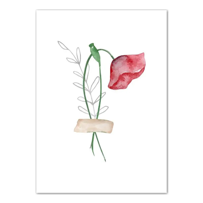 Boho Plant Flower Wall Art, Nordic Wildflower Botanical Canvas Painting, Minimalist Poster Print for Living Room Bedroom Decor Peaceful Pleasures Health and Wellness 03 20x25cm No Frame China Mainland