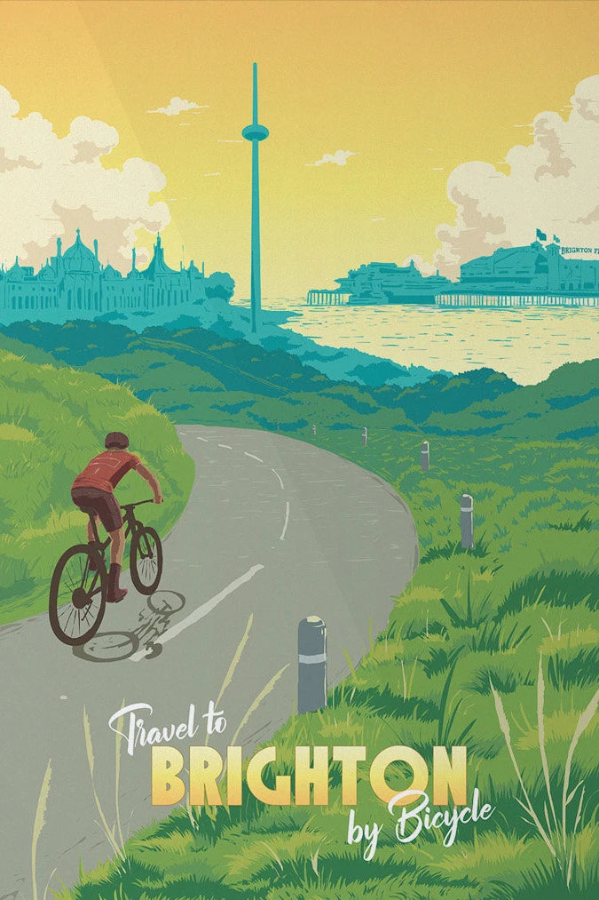 Hadrian's Cycleway Canvas Poster | Northumberland Cycling Wall Art