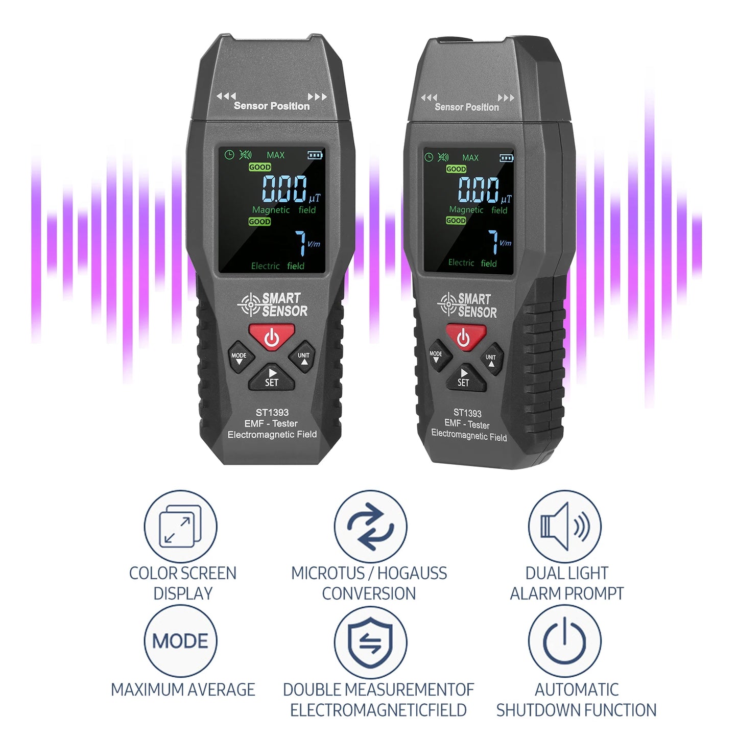 SMART SENSOR ST1393 EMF Meter Electromagnetic Field Detector Handheld