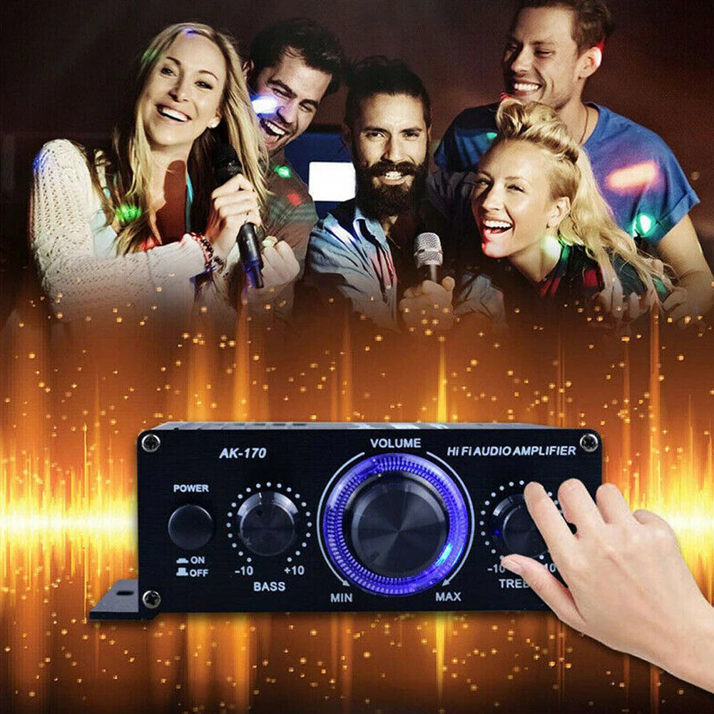 AK-170 Mini HiFi Stereo Amplifier 2×200W Dual Channel RCA