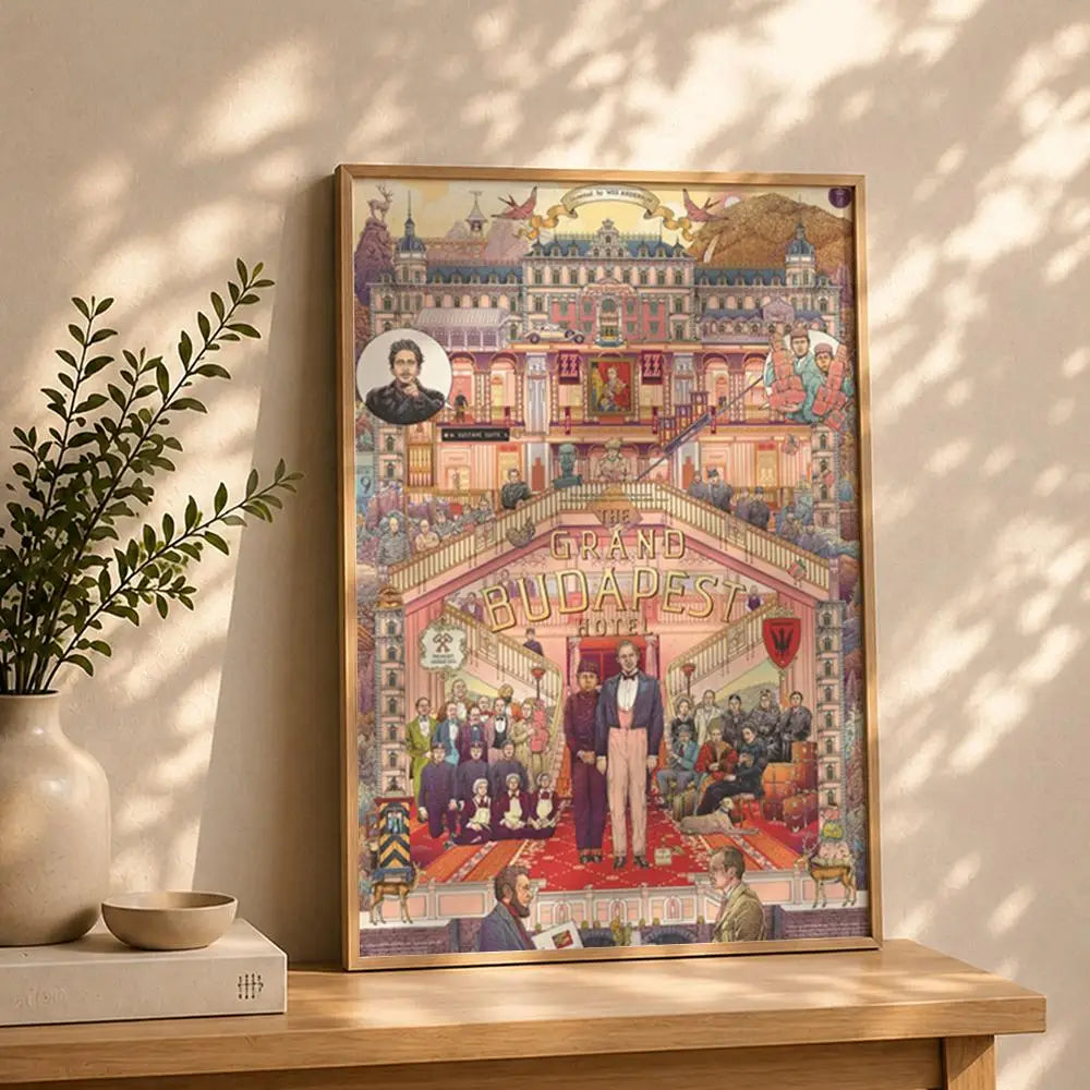 Movie T-The Grand Budapest HotelS Poster HD Self Adhesive Waterproof Wall Art Ideal for Home Office Dorm Bedroom Great Gift Peaceful Pleasures Health and Wellness White14 50X70cmNoframe
