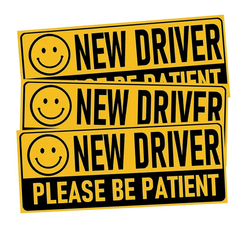 New Driver Please Be Patient Car Sticker Decal Set – 3 PCS
