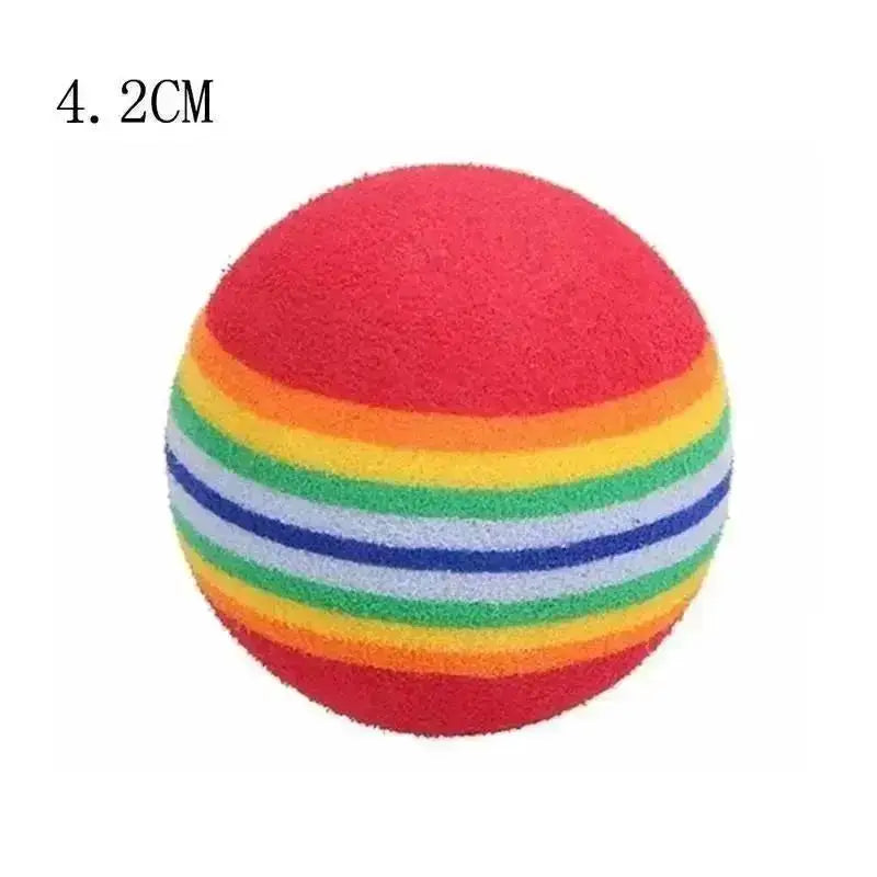 Pet Rainbow Ball Cat Foam Toy Cotton Dog Molar Colorful Supplies Toys