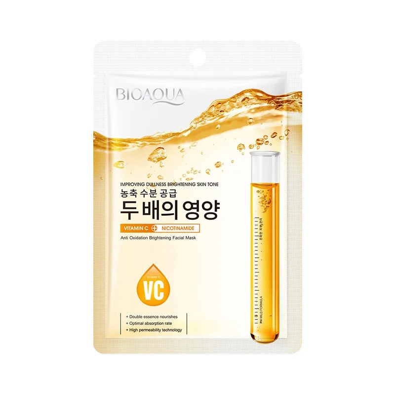 BIOAQUA Niacinamide Sheet Mask 5pcs – Hydrating & Brightening Sheet Face Mask Peaceful Pleasures Health and Wellness