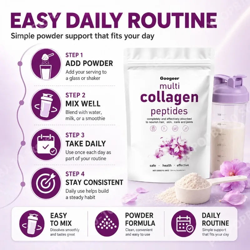 Collagen Peptides Powder 300g | Soy Protein & Calcium Formula