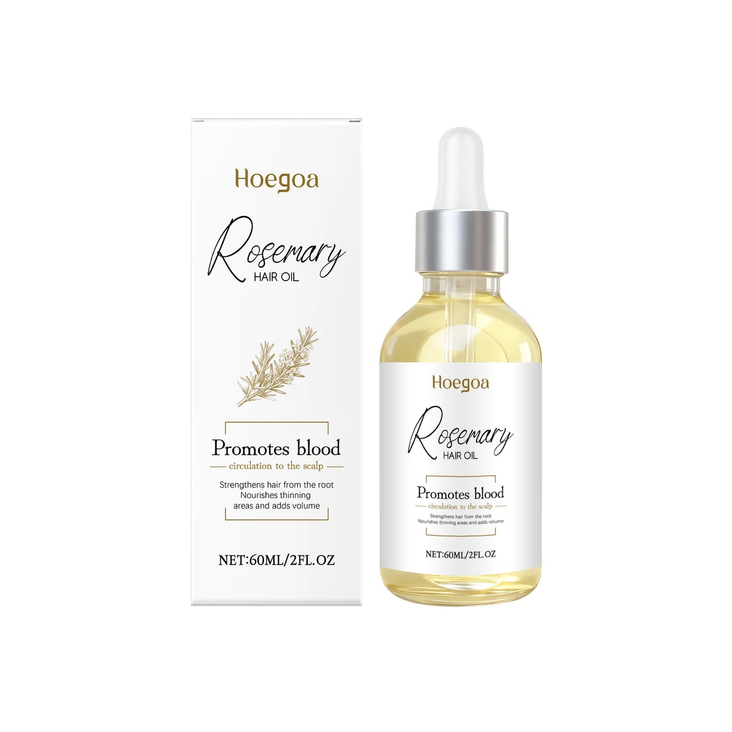 Rosemary & Ginger Root Hair Oil 60ml | Scalp & Frizz Control