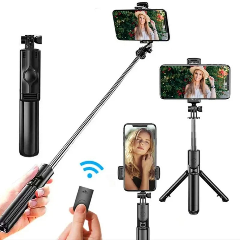 Wireless Selfie Stick Tripod Stand Bluetooth Remote Extendable Tripod for iPhone Mobile Phone Tiktok Live Streaming Peaceful Pleasures Health and Wellness