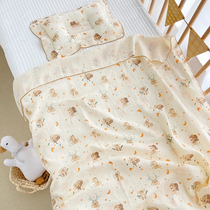 Battilo 100% Cotton Baby Blanket Soft Breathable Muslin Swaddle Blanket for Newborn Infant Plaid Receiving Blankets Toddler Gift Peaceful Pleasures Health and Wellness koala 110x100cm( 2Layers)