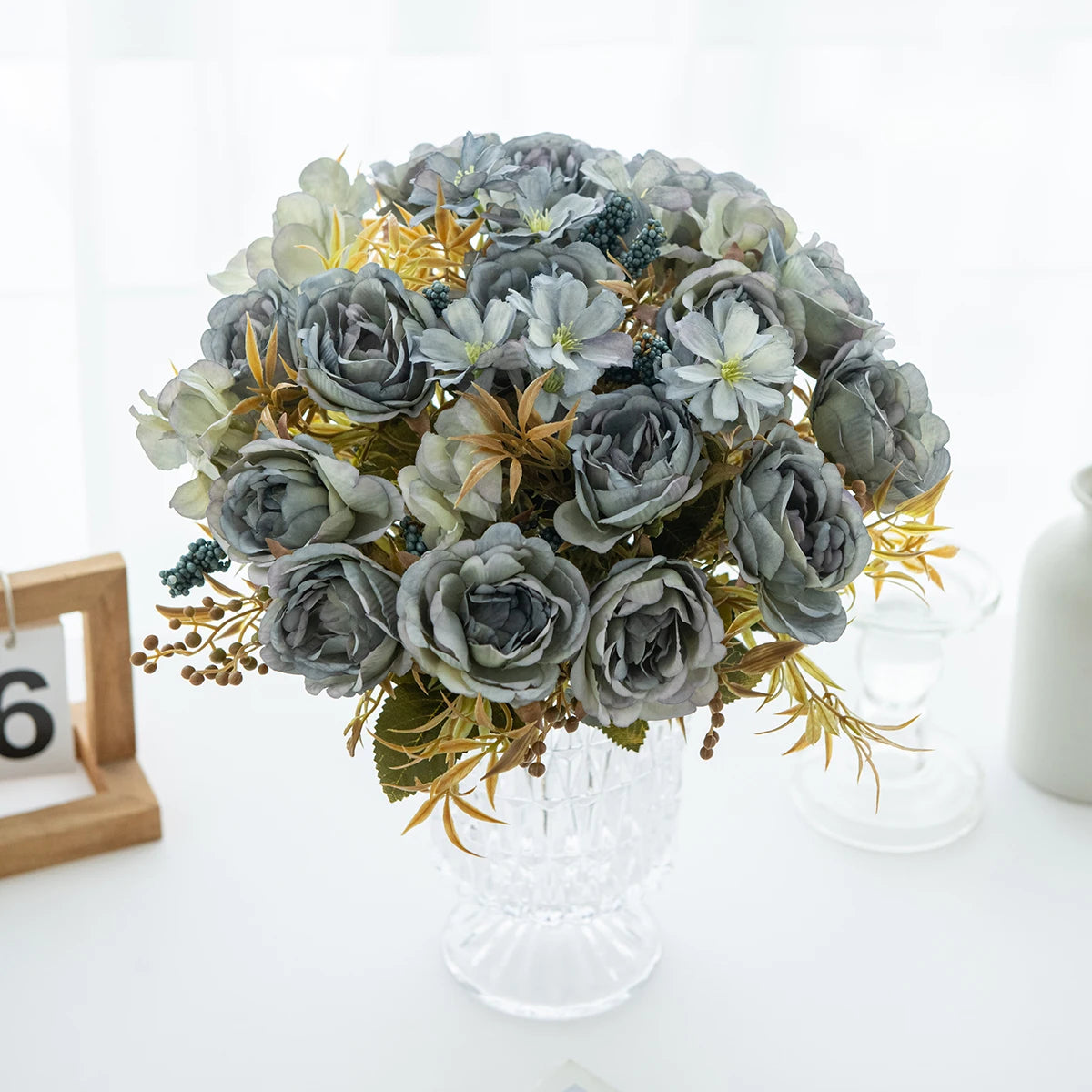 Silk Rose Peony Artificial Flowers for Wedding & Home Decor