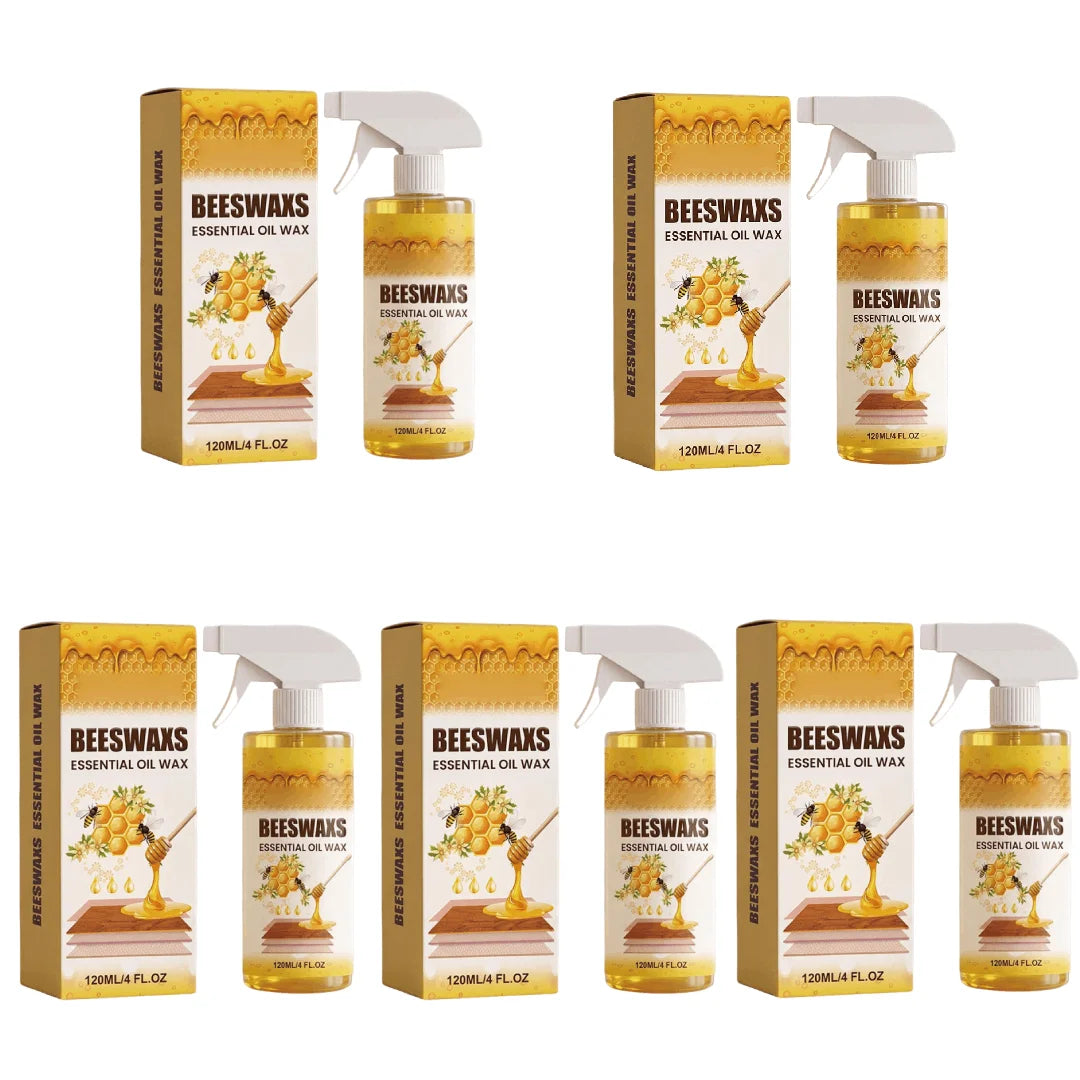 Wood Polishing Beeswax Spray Wooden Furniture Care Renew Shine Waterproof Anti-Crack No Residue Easy Apply Home Care Supplies Peaceful Pleasures Health and Wellness 5PCS