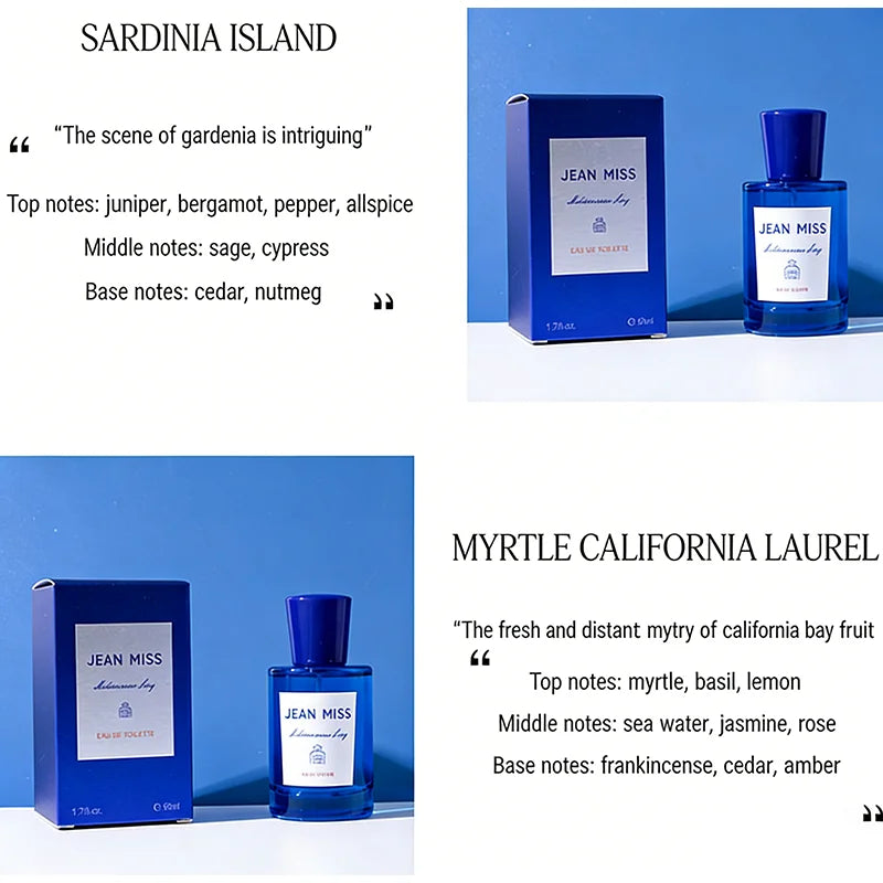 Blue Mediterranean Eau De Toilette 50ml Women Men Peach Fig Lemon Fragrance Long Lasting Fresh Ocean Scent Dating Spray Perfume Peaceful Pleasures Health and Wellness