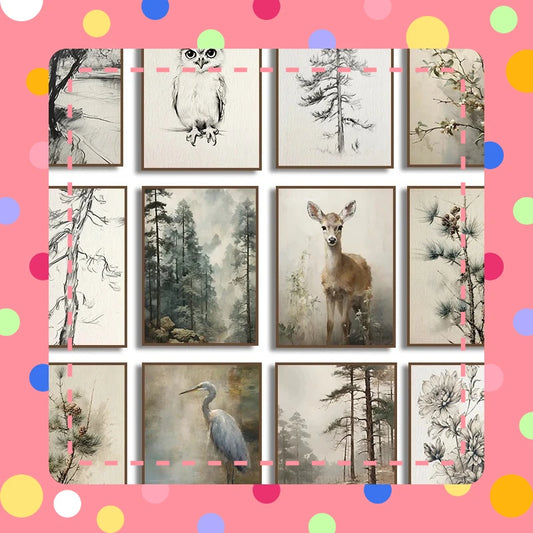 Rustic Woodland Nursery Canvas Wall Art | Deer Fox Owl Print Nursery Canvas Print Peaceful Pleasures Health and Wellness