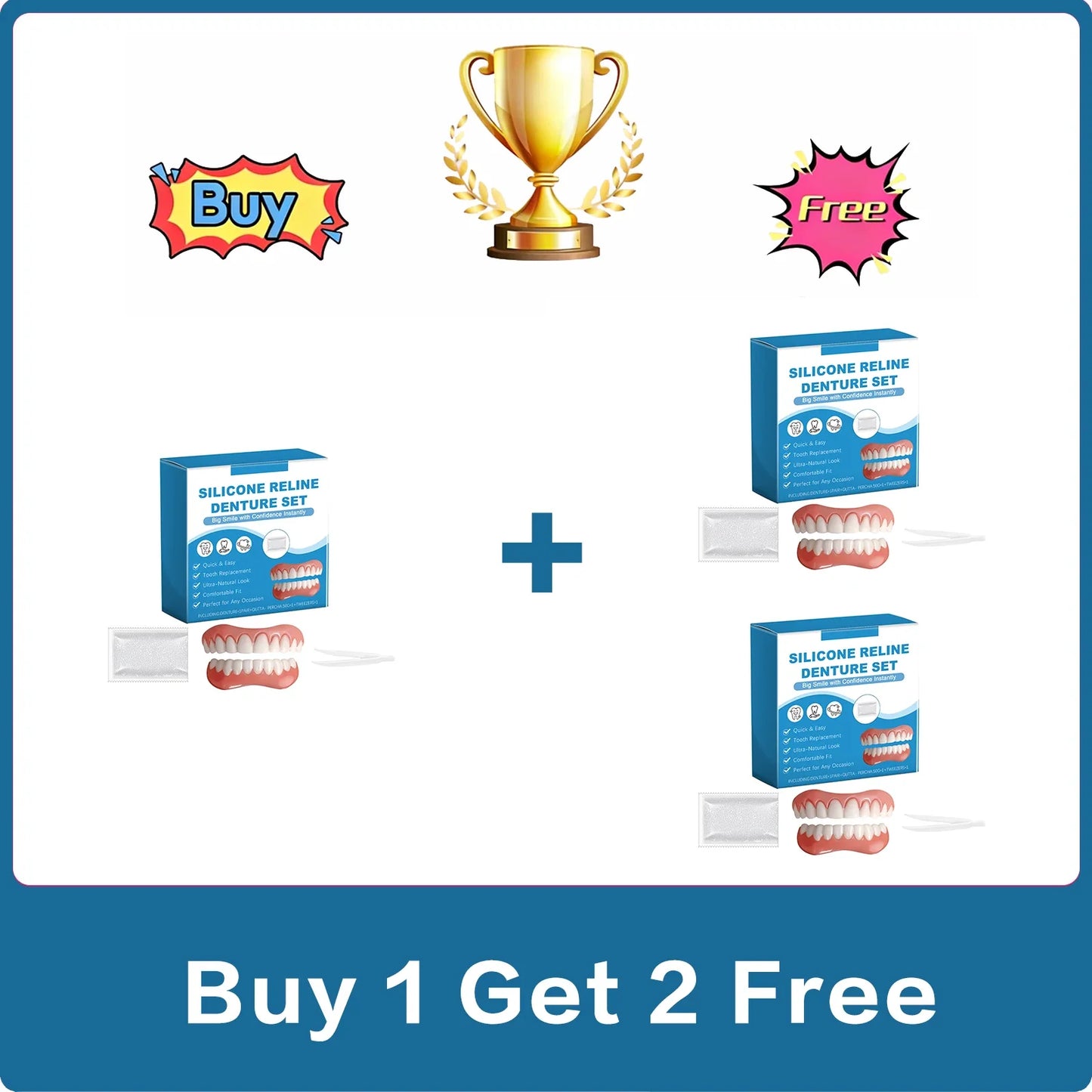 Silicone Temporary Denture Veneers – Upper & Lower Teeth Kit