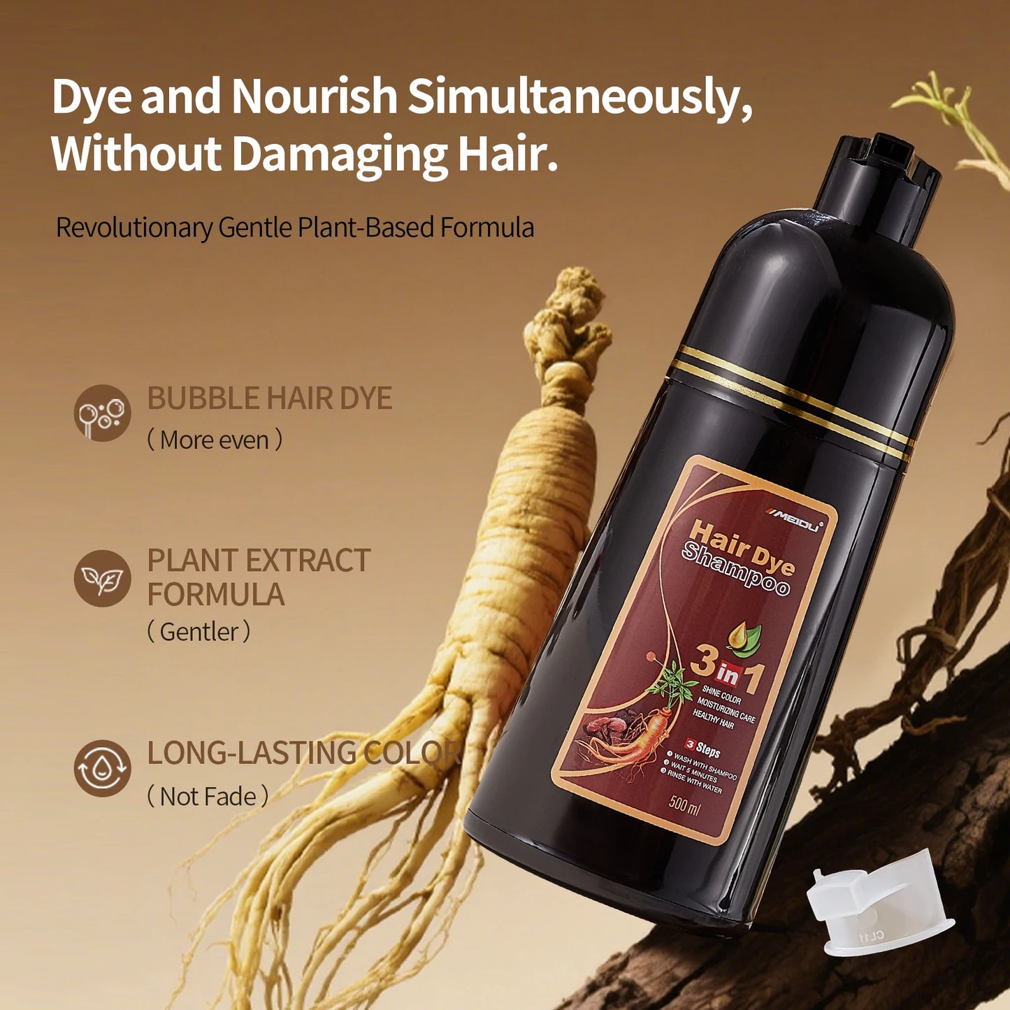 Versatile 3in1 Hair Dye Shampoo for Men and Women Peaceful Pleasures Health and Wellness