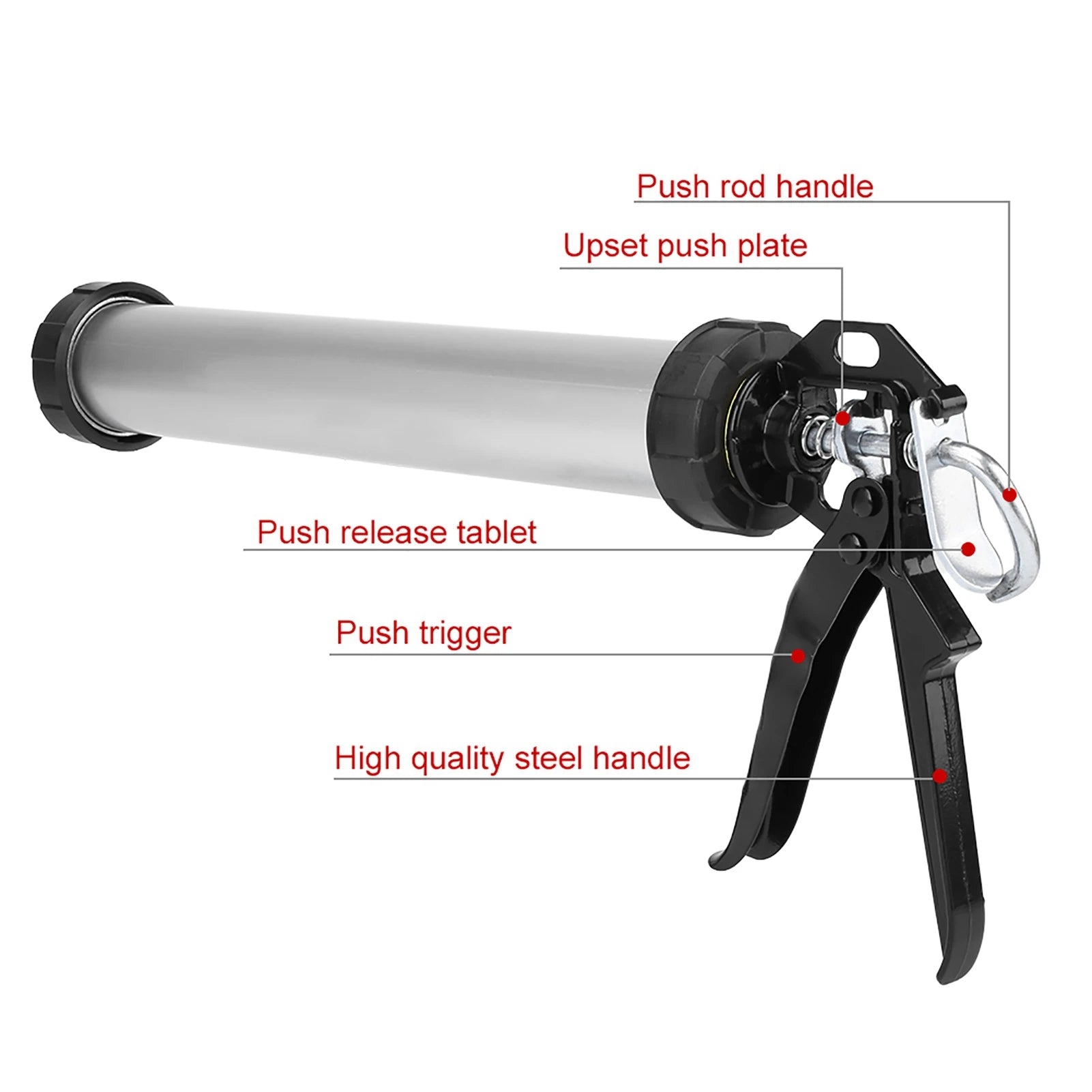 Air Caulking gun Aluminum Tube Silicone Caulking Gun 600ml Caulk Tool with 10 Nozzles Caulking Tools Silicone Caulking Gun Peaceful Pleasures Health and Wellness