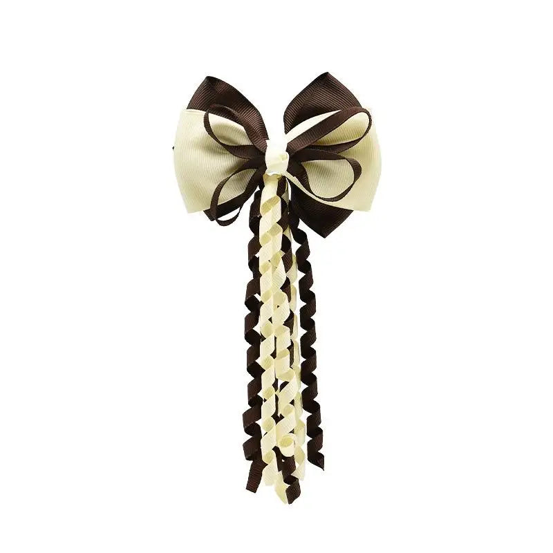 Festival Bow Hair Clips – Curly Ribbon Tassel Hairpins for Girls