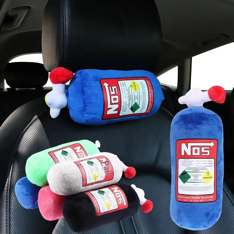 NOS Bottle Car Neck Pillow – Plush Headrest Cushion Support
