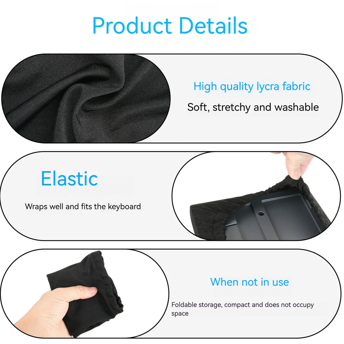 Keyboard Dust Cover Ergonomic Keyboard Cover Sleeve Stretch Fabric Soft Keyboard Cover for Most PC Mechanical Gaming Keyboards Peaceful Pleasures Health and Wellness
